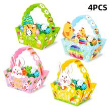 4/8/12 sztuk Wielkanocne Zajączki Jajka Kosze, Tacki Jajka Do Wystawienia, Dekoracje Okna Kuchenne, Pudełka Do Pakowania Pieczenie, Pudełka Na Prezenty Imprezowe