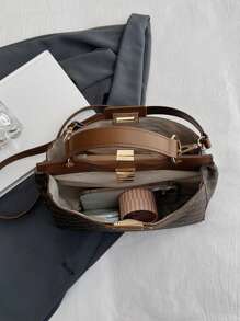 Bolso cuadrado de hombro y bandolera minimalista de unicolor de moda