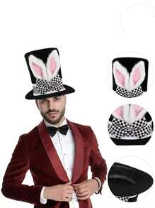 1pc/Hot Velvet Rabbit Ear Hat Easter Party Carnival Various Types Of Props Decoration - Black - View 2