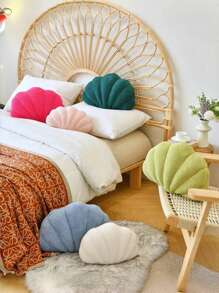 贝壳形装饰抱枕，软壳设计毛绒靠垫，可爱蓬松枕头，适用于床、沙发、客厅、婚礼家居装饰