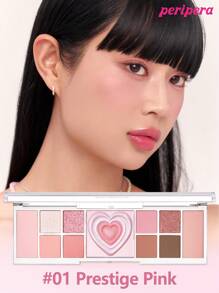 Peripera K-Beauty All Take Mood Like 调色板、多合一化妆调色板、眼影调色板、哑光闪光眼影、腮红、高光、眼影、日常化妆、韩国化妆