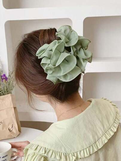 大型浪漫多层花卉雪纺发爪夹，高端波西米亚风发饰，优雅仙女发夹，夏季发夹，发卡，发饰，发夹，发饰，发饰，休闲秋冬发饰，适合度假装扮，女士花朵发夹