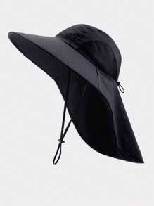 1 pieza Sombrero de verano para hombre de secado rápido, sombrero cubo de protección solar, sombrero cubo transpirable resistente a los rayos UV, sombrero cubo de ala ancha para montañismo y camping con protección para el cuello, sombrero cubo ajustable con cuerda, sombrero de malla transpirable con protección solar, sombrero de sol para actividades al aire libre en verano, liviano e impermeable - Utilizado para protección UV al aire libre