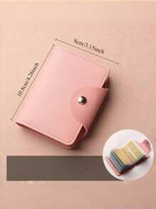 Mini Large Capacity Multi Clear Slots Card Holder, ID Card Credit Card Storage Bag, Portable Lightweight Casual Solid Color Document Package For Travel & Daily Use,Boho Vibes