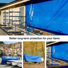 Heavy Duty Waterproof Tarpaulin, PVC Material, UV & Tear Resistant, With Grommets & Reinforced Edges, For Outdoor Protection, Roof, Camping, Patio, Pool, Boat, Car - Multipurpose Use, Multipurpose Tarp|Vibrant Blue Tarp|Uv Resistant Tarp - Blue - View 10