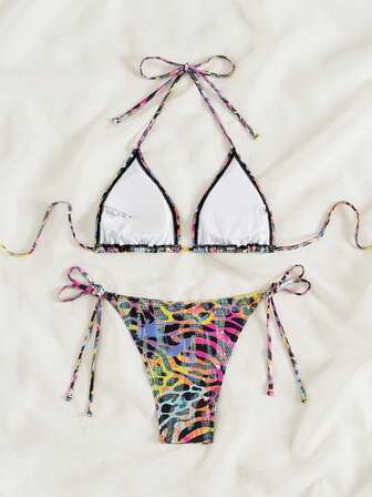 New Arrival Sexiga badkläder för kvinnor, djurtrycksdesign, gjord av specialtyg, bikini med triangeltopp på sidan
