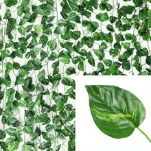 8-Pack EvergreenArtificial Ivy Leaf Garlands, 3D Faux Green Vine Hanging Decor, Plastic Plant Wreath For Indoor/Outdoor, Home Garden, Wedding, Bridal Shower, Housewarming - No Electricity Needed Gifts Birthday Graduation,Garden Decor,Outdoor Plant,Gardening,Fake Flowers