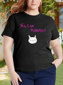Purrfect Cat Oversize Women T-Shirt For Women Best Seller New Arrival Plus Size Available