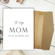 1 张送给妈妈的婚礼卡片，送给父母的感谢卡，送给妈妈的完美纪念礼物，包括信封