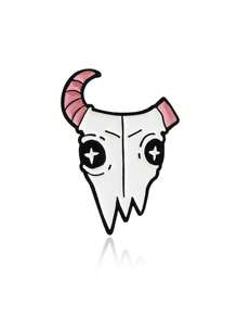 1 件卡通骷髅、美人鱼、外星人、鹿、牛头骨设计胸针 - 彩色 - 查看 11