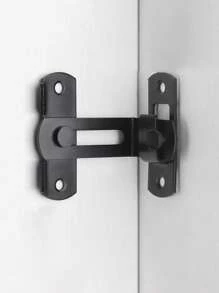Barn Door Lock With 90 Degree Stainless Steel Right Angle Buckle Gate Latch For Sliding Door Black