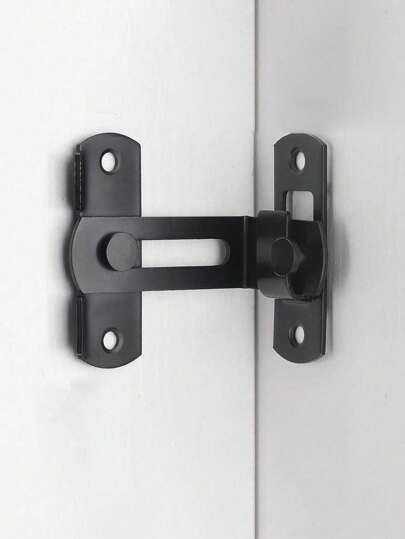 Barn Door Lock With 90 Degree Stainless Steel Right Angle Buckle Gate Latch For Sliding Door Black