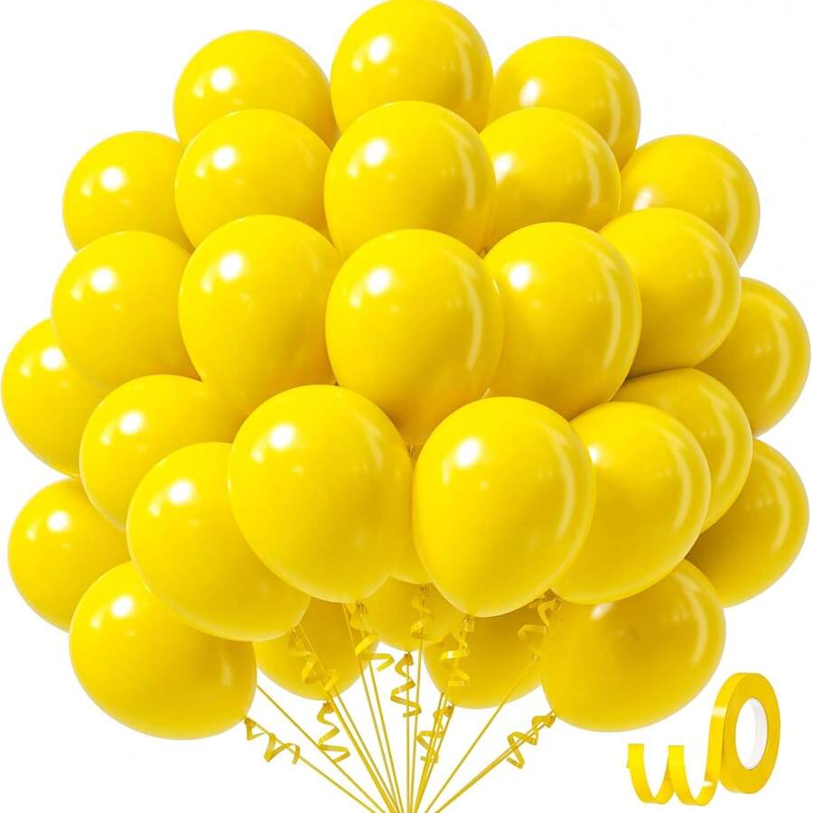 10/20/30/40/50 个黄色气球 18/12/10/5 英寸，黄色乳胶派对气球，适用于淋浴派对、向日葵、蜜蜂、婚礼、生日、派对装饰