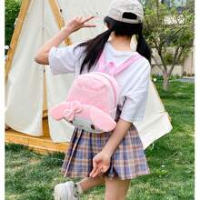 Sanrio 1 pieza Mochila de peluche de Hello Kitty de Sanrio - Diseño lindo de Kuromi, Cinnamoroll y My Melody, mochila suave de gran capacidad, regalo para mujeres, de vuelta a la escuela
