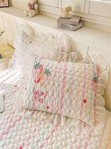 3 sztuki/zestaw luksusowych poszewek na kołdrę z koronką kwiatową, dwustronny, całoroczny, w stylu księżniczki, w stylu Ins - Wielokolorowe - Zobacz 2
