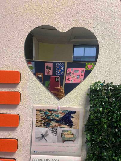 1pc DIY Acrylic Mirror, Bathroom Spiegel Makeup Unbreakable, Self Adhesive, No Installation Required. Wand Square Round Heart Shaped Waterproof Material, Adhesive. Bedroom Office, Various Surfaces, Different Environments, Ho hold Essential. Birthday Graduation Home Back To School Room Supplies view 2