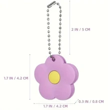 5 Pieces Cartoon Flower Elastic Key Cap Set Cute And Flexible Key Cover Key Identifier Label Cover Convenient Identification Door Key Ring