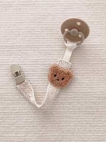 2 件/包或 1 件熊和蕾丝婴儿奶嘴链、奶嘴夹、牙胶玩具挂绳、婴儿防丢失带