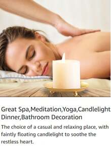 حامل شمعة دائري ذهبي اللون القطعة الواحدة، مناسب للاحتفالات والأعياد كعيد الفصح وعيد الحب وأعراس الزفاف وعيد الميلاد والتخرج، ديكور أعياد، حامل شمعة للشموع الإضاءة الخافتة والشمع الطبيعي، للاستخدام في الحمام والحفلات والمنزل - متعدد الألوان - مشاهدة 7