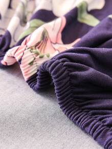 1 pièce Housse de canapé stretch à couverture complète, style moderne en tissu polyester, lavable en machine, protège le canapé de la poussière et de la saleté - Prune - Voir 5