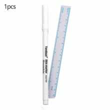 Juego de bolígrafos marcadores de cejas blancos, herramienta de posicionamiento de maquillaje permanente con regla, pluma marcadora de piel para tatuaje, pluma con regla para líneas de posicionamiento de maquillaje permanente - Multicolor - Ver 10