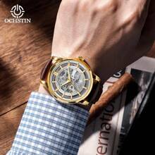 Orologio da polso automatico di lusso da uomo di moda OCHSTIN, orologio da polso in pelle trasparente e impermeabile - Tagli Unica - Visualizzare 7