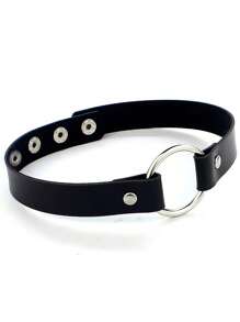 1 件女士皮革项圈带金属环哥特式原宿时尚项链 - 彩色 - 查看 5