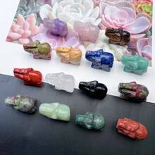 1 件/5 件/10 件/15 件随机材质天然水晶 1 英寸大象雕刻小雕像动物宝石能量石礼物适合男士女士 - 彩色 - 查看 10