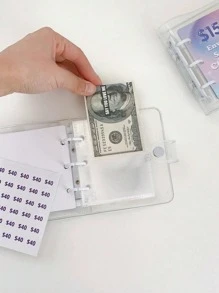 1个小号迷你口袋便携式1000储蓄挑战贴纸，储蓄贴纸，储蓄挑战信和信封，信封储蓄挑战，迷你预算贴纸和现金信封，返校季