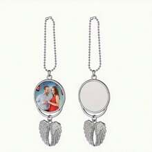 1pc Customized Double-Sided Angel Wings Metal Car Pendant - Multicolor - View 9