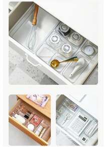 31pcs Radikor Transparent Plastic Drawer Organizers, 4 Different Sizes Storage Boxes For Bathroom, Vanity, Kitchen, Office, Stationery, Cosmetics, Jewelry