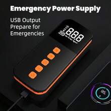 Compressor de ar portátil para inflar pneus, bomba de ar para carro de 150 PSI, equipado com medidor de pressão de pneus e luz LED, compressor de ar sem fio recarregável, adequado para carros, bicicletas, motocicletas, bolas e acessórios para carros