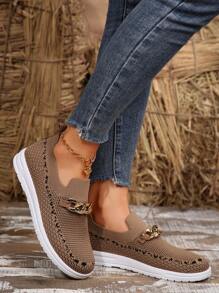 1 Pair Women's New Breathable Anti-Skid Sport Shoes, Slip-On Lightweight Casual Sneakers Suitable For School, Running, Work, Casual, Workout, Hiking, Party, Gathering, Shopping, Dating, Versatile