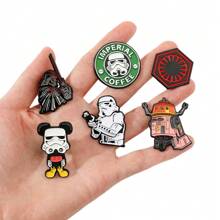 Disney 1/6 Pcs Cartoon Anime Brooch Personalized Robot Soldier Organization Logo Enamel Pin Backpack Clothing Jewelry Metal Badge Accessories A Gift For My Friends