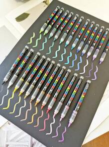 12/24/36/48 Colors Direct Liquid Soft Head Acrylic Marker Pen, Acrylic Paint Pens For Wood, Canvas, Stone, Rock Painting, Ceramic Surfaces, Chritmas Card Making Back To School