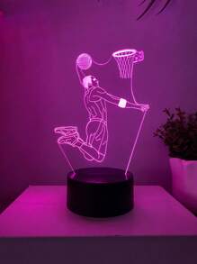 1 件 3D 篮球夜灯，创意触控 7 色更衣室装饰灯，送给篮球迷的绝佳礼物