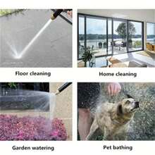 1pc Extra Long & Thick Black Spray Gun, Suitable For Car Washing, Garden Watering, Pet Bathing