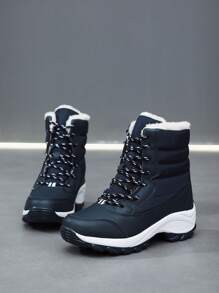 2025Snow Boots Women Platform Boots Non-Slip Women Winter Shoes Fur Warm Ankle Boots For Women Wedges Waterproof Thigh High Boots - Blue - View 6