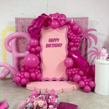 10/20/30/40/50 个玫瑰红气球 18/12/10/5 英寸，桃色乳胶派对气球，适用于婚礼、订婚、新娘、单身、热带生日派对装饰 - 玫紅色 - 查看 7