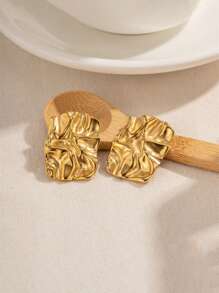 1 Pair Geometric Punk Style Earrings For Women, Daily Wear Jewelry Accessories