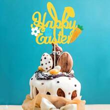 Easter Rabbit Egg Cake Topper Candle Holder Sweet Cake Decor Birthday Gift