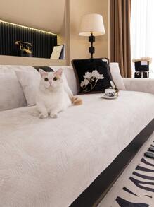 1pc Anti-Slip Washable Chenille Sofa Cushion Cover, Suitable For All Seasons, Anti-Slip, Dirt-Resistant And Scratch-Resistant, Simple Yet Luxurious, Fits Living Room And Bedroom, Pet-Friendly, Excluding Backrest, Armrest And Pillow Covers