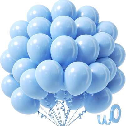 10/20/30/40/50 قطعة بالونات زرقاء فاتحة، أحجام 18/12/10/5 بوصة، بالونات لاتكس عالية الجودة، مناسبة لحفلات التخرج، حفلات توديع العزوبية، حفلات كشف الجنين، حفلات الزفاف، حفلات أعياد الميلاد، ديكور الحفلات والمناسبات الأخرى.