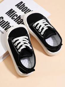 Fashionable Unisex Lightweight Rubber Sole Running Shoes For Baby, Spring And Autumn - Black - View 3