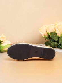 Fashionable & Versatile Children Flat Shoes, New Style Girls Bow Decor Flats
