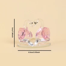 1pc Dreamlike Crystal Swan Decor Figurine, Home Decoration Gifts Birthday Graduation - Multicolor - View 6