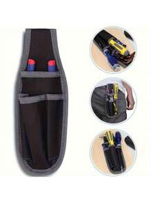 Leather Electrician Tool Pouch - Spacious Multi-Compartment Design - Ergonomic Tool Belt Bag, Suitable For Professional Maintenance And On-The-Go Repair - Comprehensive Tool Organization Kit