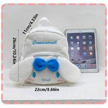 Sanrio 1 pieza Mochila de peluche de Hello Kitty de Sanrio - Diseño lindo de Kuromi, Cinnamoroll y My Melody, mochila suave de gran capacidad, regalo para mujeres, de vuelta a la escuela