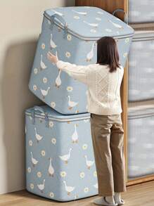 1 pezzo/2 pezzi Borsa portatile per contenere piumoni e coperte di grandi dimensioni, organizer pieghevole a forma di papera per vestiti, perfetto cestino per riporre piumoni, vestiti, giocattoli e altro, ideale per camera da letto, dormitorio, traslochi