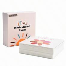 Back-To-School Children's Gift, 60 Pcs/Box Children's Motivational & Inspirational Cards - English Motivational Quotes, Positive Affirmation Cards For Children